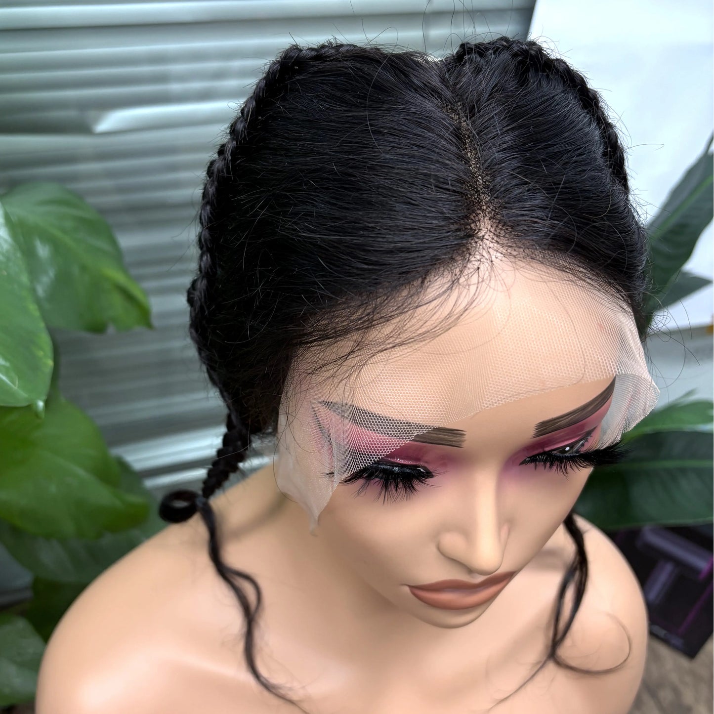 13X4 Transparent Lace Frontal with Braids 10 Inches Natural Brazilian Remy Hair Lace Frontal for Women Girls
