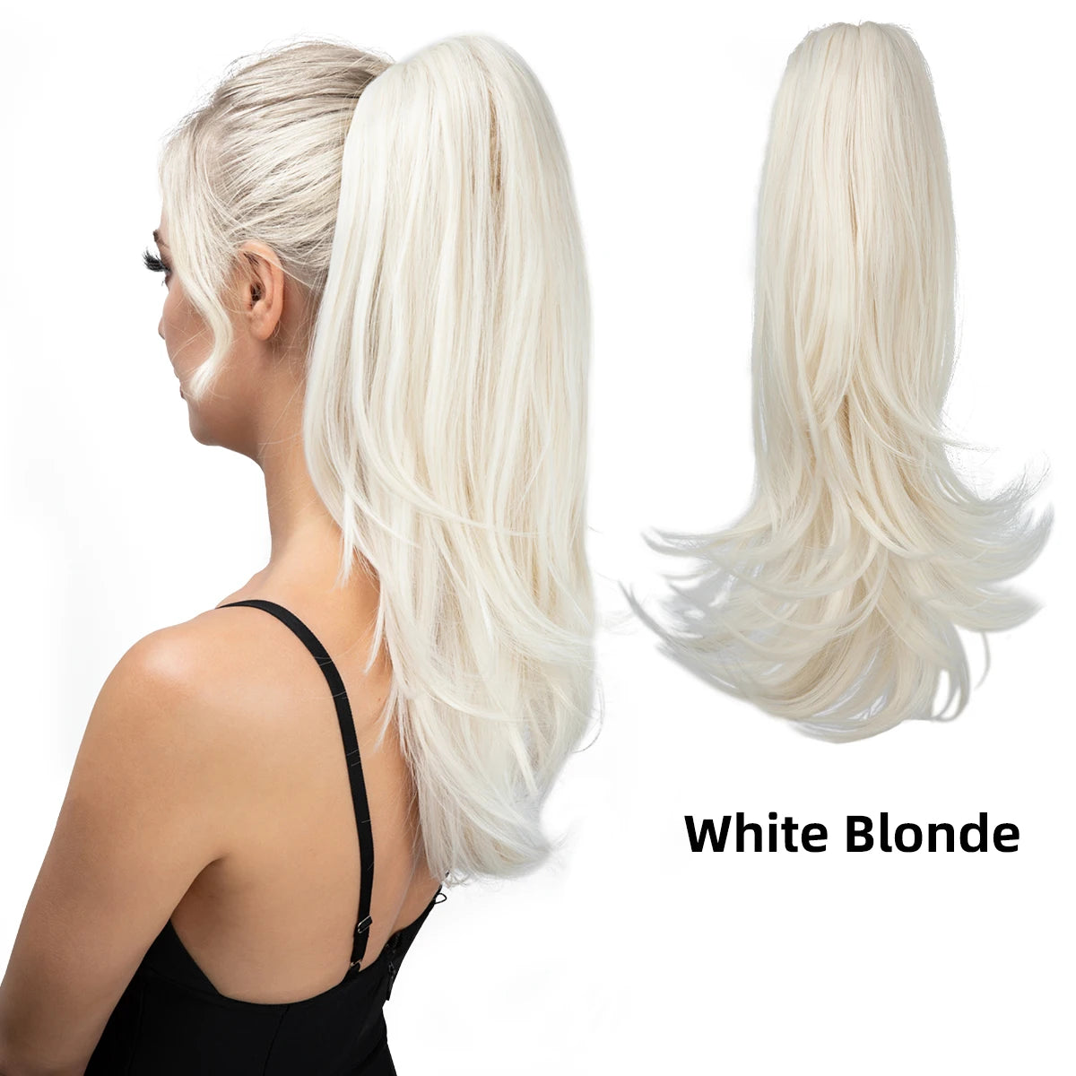 SARLA Premium Synthetic Claw Clip In Ponytail Hair Extensions Long Hairpiece Silky  Straight Fake Pigtail With Band For Women