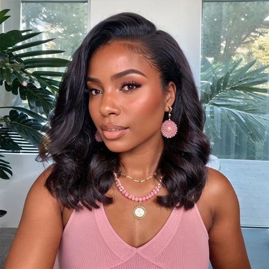 12A Short Loose Body Wave Bob Wig Brazilian Virgin Human Hair Lace Front Wigs 13X4 Transparent Body Wave Frontal Closure Wigs