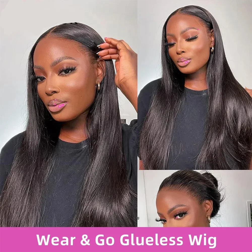 Wear And Go 6x4 Bone Straight Glueless Wig Human Hair Ready To Wear Brazilian 9x6 7x5 Lace Closure Wigs For Women Preplucked