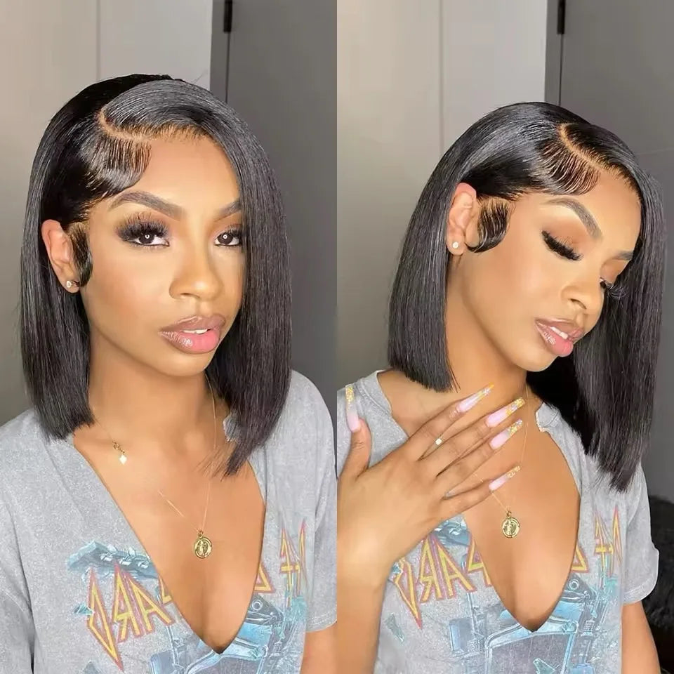 250% 10A Raw Vietnamese Transparent Lace Frontal Wig Human Hair 13x4 13x6 Bob Preplucked Bleached Knots Human Hair Wig for Women