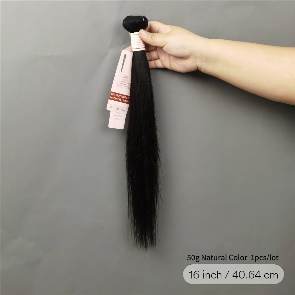 50g Bone Staight Human Hair Extensions Bundles 100% Human Hair Weaving 24 26 28 30 Inch Natural Black Brazilian Virgin Hair