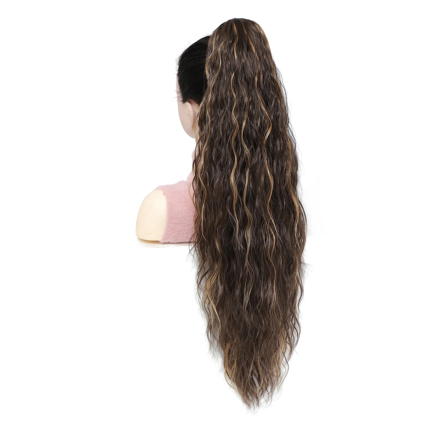 28 Inch Long Ponytail Extension Curly Wavy Claw Clip on Fake Pony Tail Hair Piece Natural Fluffy Synthetic Horse Tail for Women