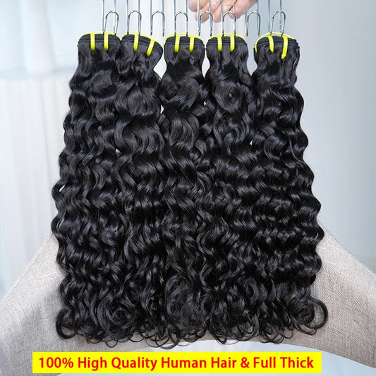 Raw Water Wave Human Hair Bundle Bouncy Vietnamese Unprocessed Virgin Burmese Curly Hair Bundles Sew In Extensions Full Head 13A