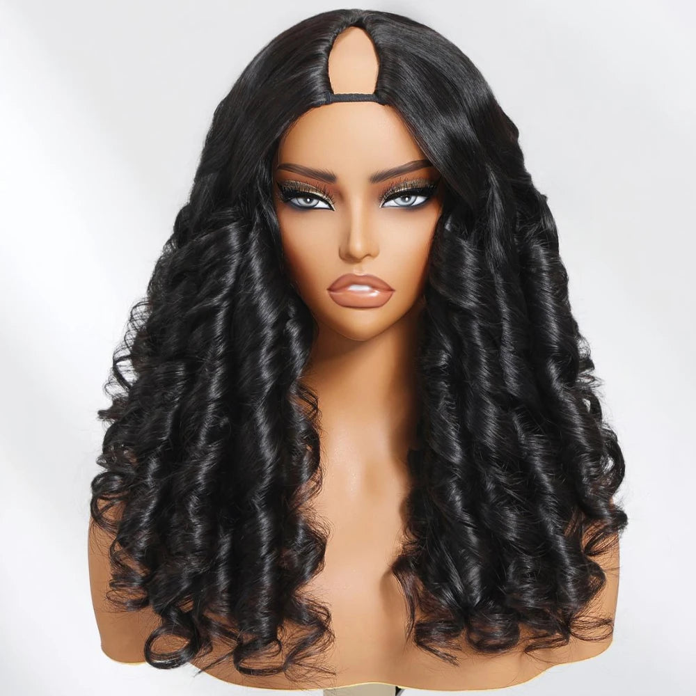 UNICE Hair Upgraded Drawstring Body Wave V Part Wig 100% Human Hair Natural Color V-Part Wig Ombre Brown VPart Wigs 150% Density