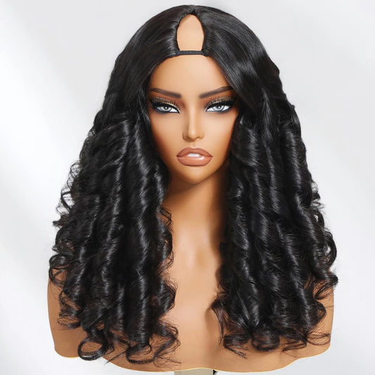 UNICE Hair Upgraded Drawstring Body Wave V Part Wig 100% Human Hair Natural Color V-Part Wig Ombre Brown VPart Wigs 150% Density
