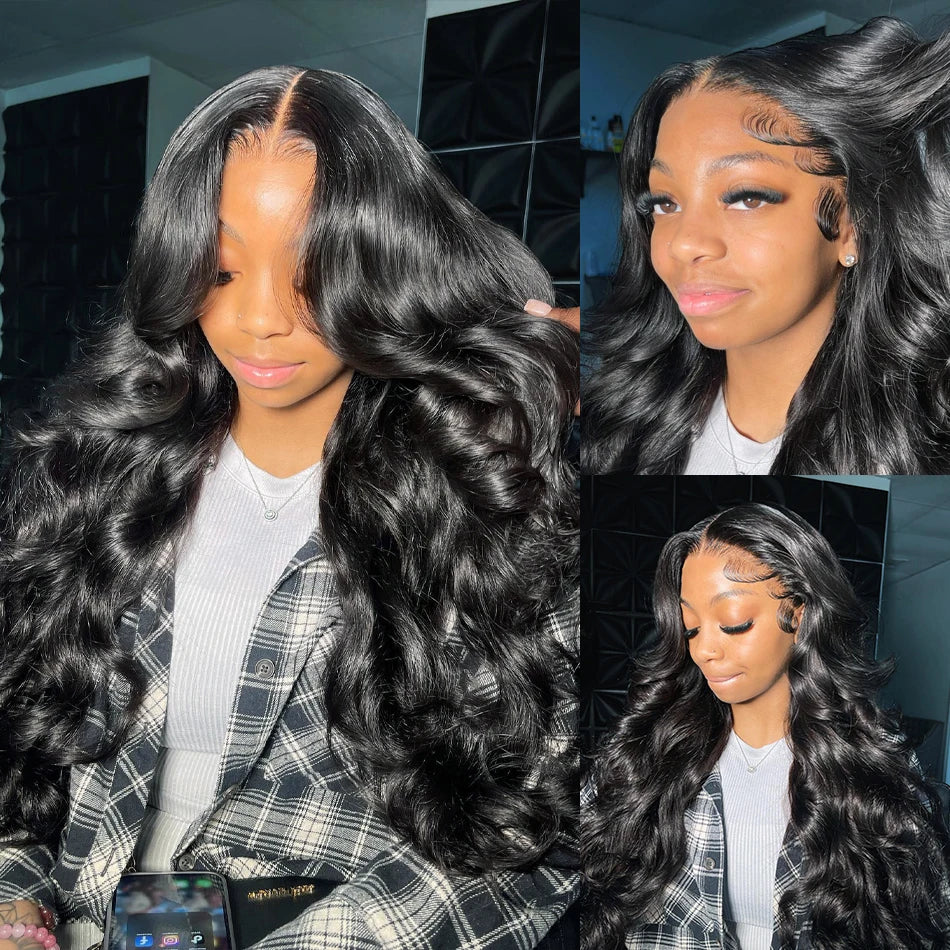 250% 30-36inch Body Wave 13x6 Hd Frontal Human Hair Pre-plucked Lace Brazilian Remy 13x4 Front Wig 4x4 Closure With Hd Full Lace