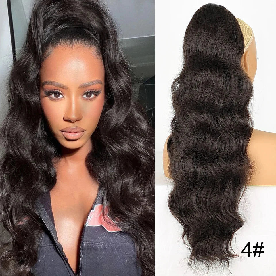 Synthetic Claw Clip In Short Ponytail Curly Pony Tail Clip-on hair False Wig House Pony Extension Hairpiece For Women