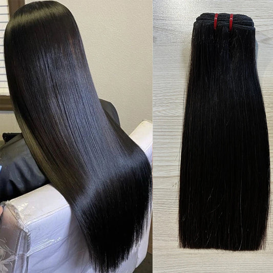 100% Super Double Drawn Human Virgin Hair Silky Straight Bundles 100G Unprocessed Raw Hair Vietnamese Bone Straight Hair Bundles