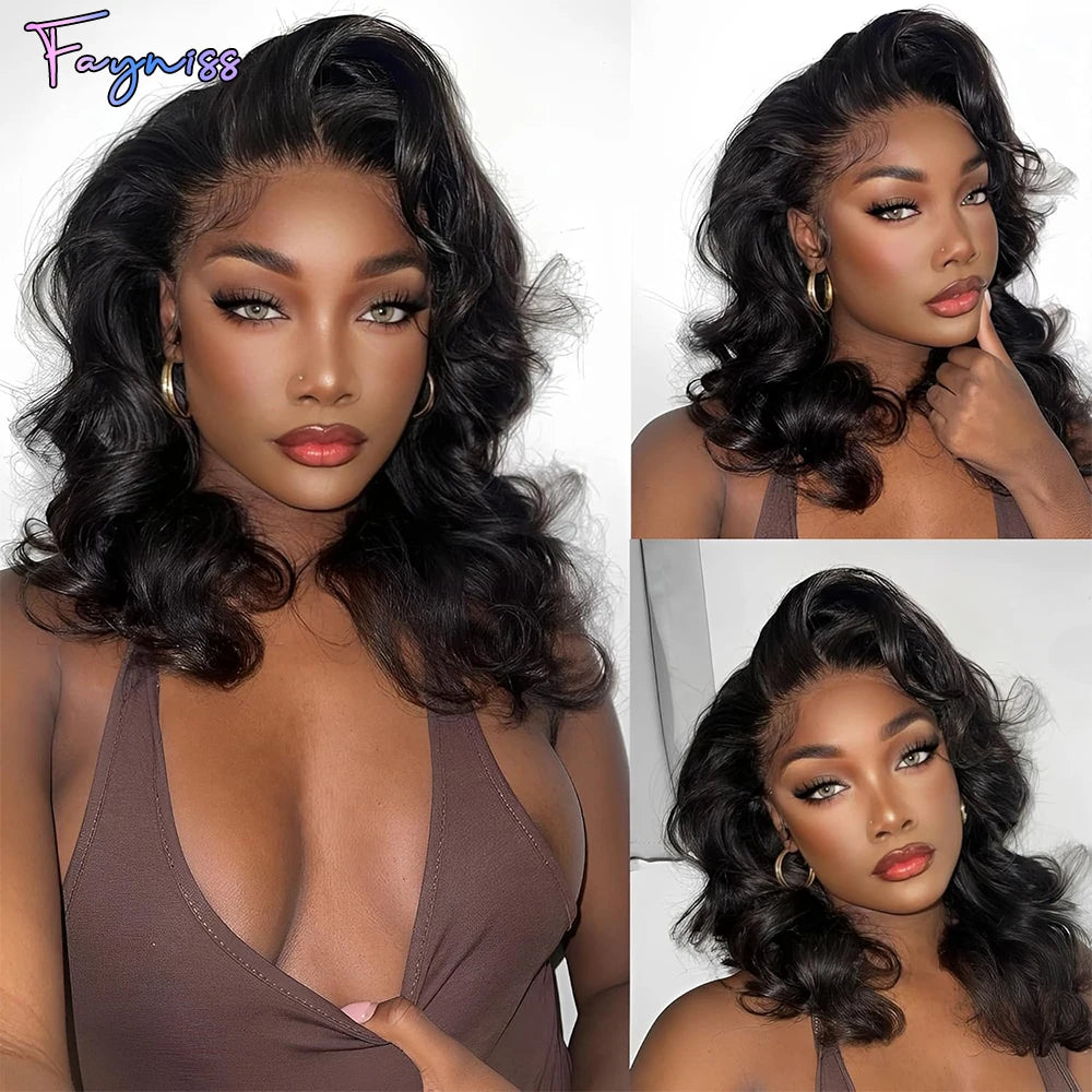 250% Density Body Wave Wear And Go Glueless Human Hair Wigs Bob Wigs For Women Ready To Wear Pre Cut Lace Front Wig Human Hair