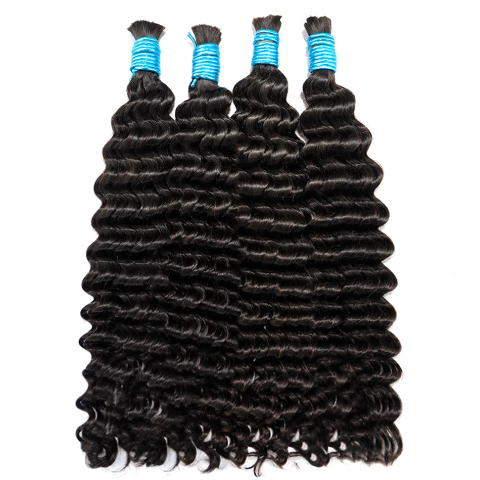 100% Virgin Human Hair Bulk Extension Loose Body Wave Bulk Weaving For Braiding Unprocessed No Weft Straight Deep Wave Hair Bulk