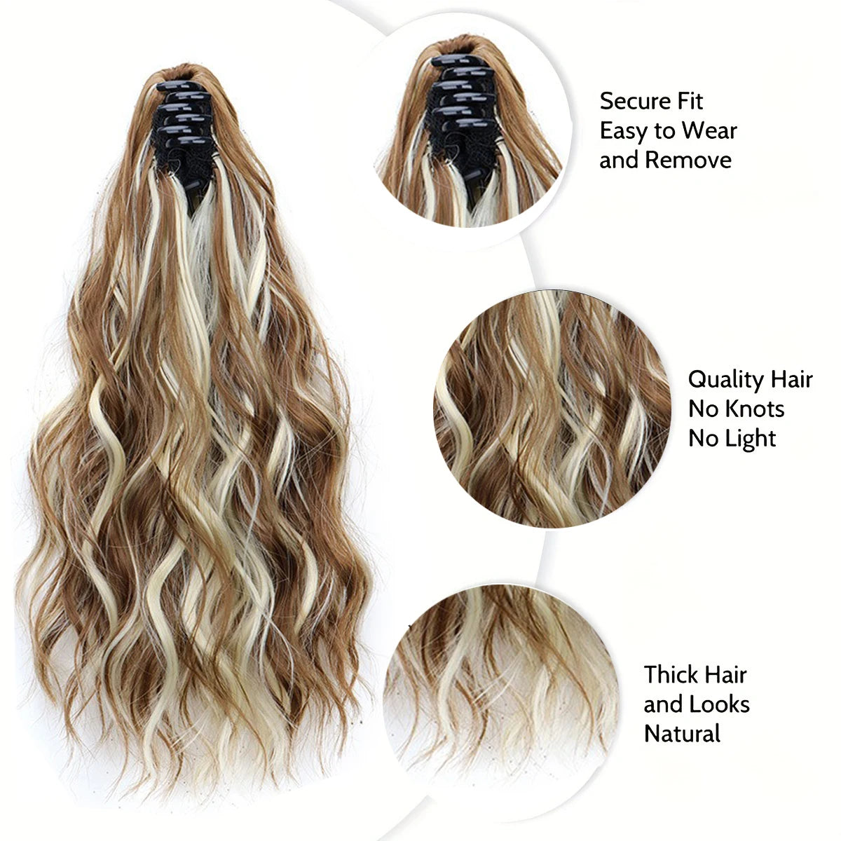 14inch Synthetic Women's Wavy Claw-Clip Ponytail Extension Easy-to-Wear Versatile Style for Instant Beauty For Women