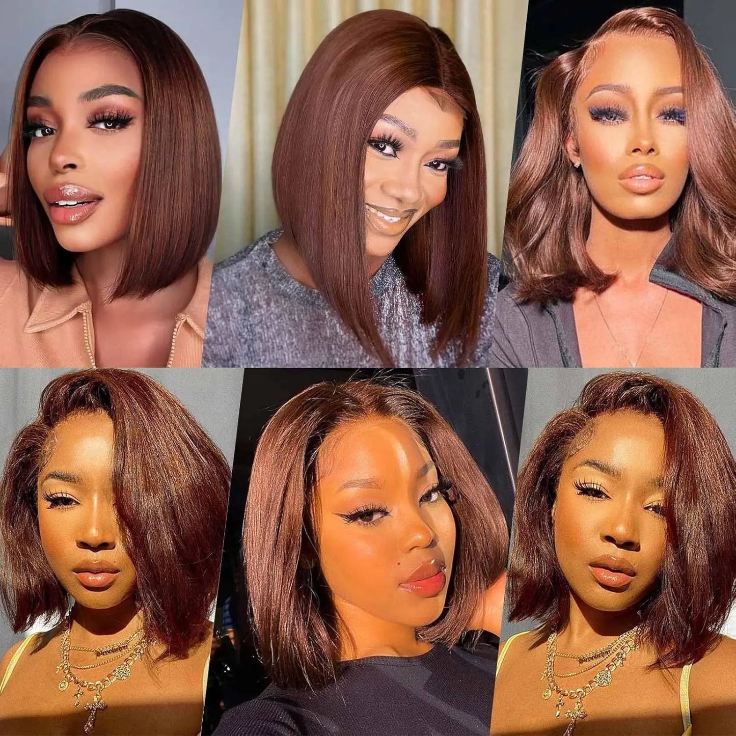 Straight Bob Wig Human Hair Color #4 Chocolate Brown HD Lace Front Wig 13x4 Lace Front Wigs Human Hair Pre Plucked 200% Density