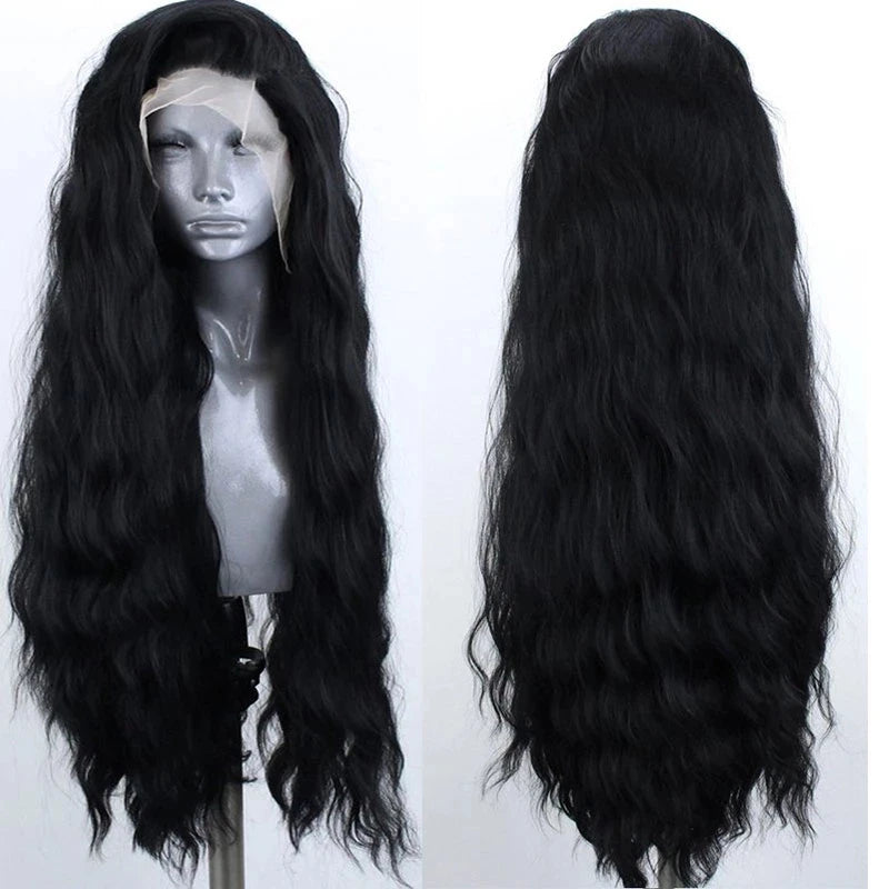 AIMEYA Synthetic Lace Front Wigs for Women Natural Hairline Synthetic Hair Lace Wig Long Brown Wig PrePlucked Cosplay Woman Wigs