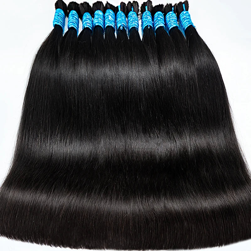 14A Grade 100% Real Natural Hair Extension Straight Human Hair Bundles No Weft Natural Black Bulks Blonde Brazilian Hair