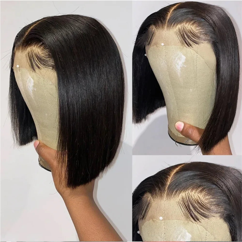 Glueless Bob Hair Wig Human Hair Ready To Wear Straight Transprent 13x4 Lace Closure Wigs For Women Glueless Wigs Human Hair