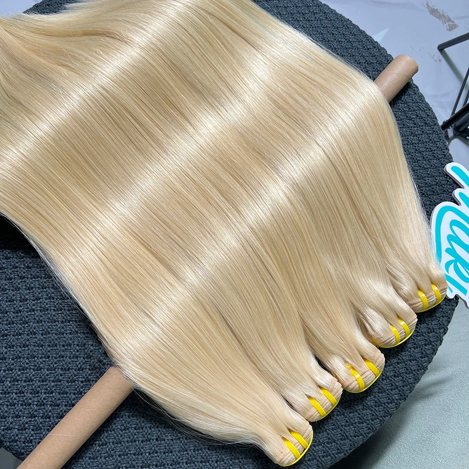 #613 Blonde Colored Straight Human Hair Bundles 1/2/3/4 Pcs 10-30 Inch 100% Raw Virgin Human Hair Weave Extensions For Women