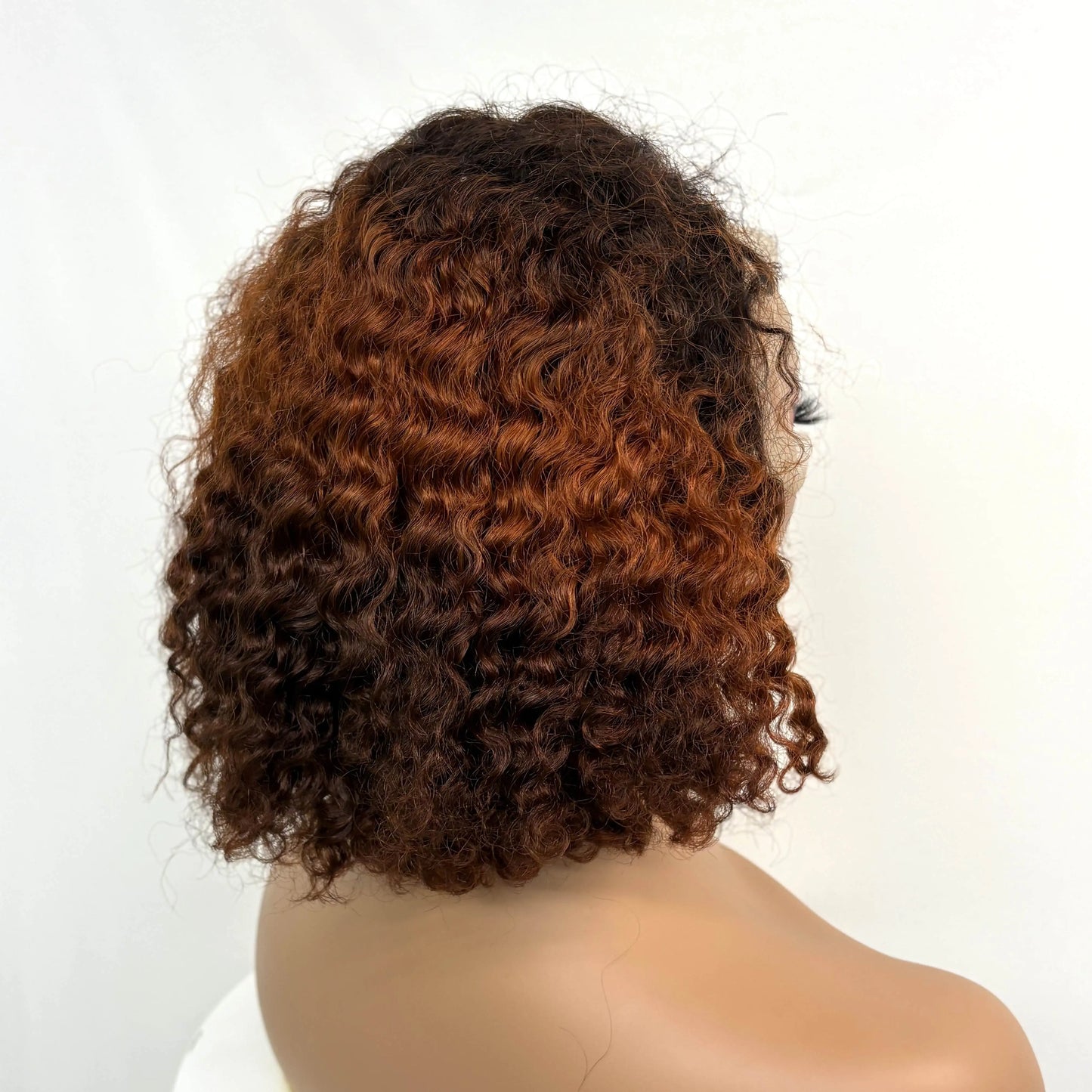250% Density 4/30/4 Higjlight Ombre Short Water Wave Bob Wig Human Hair Wigs 13x4  Lace Frontal Deep Wave Curly Wig for Women