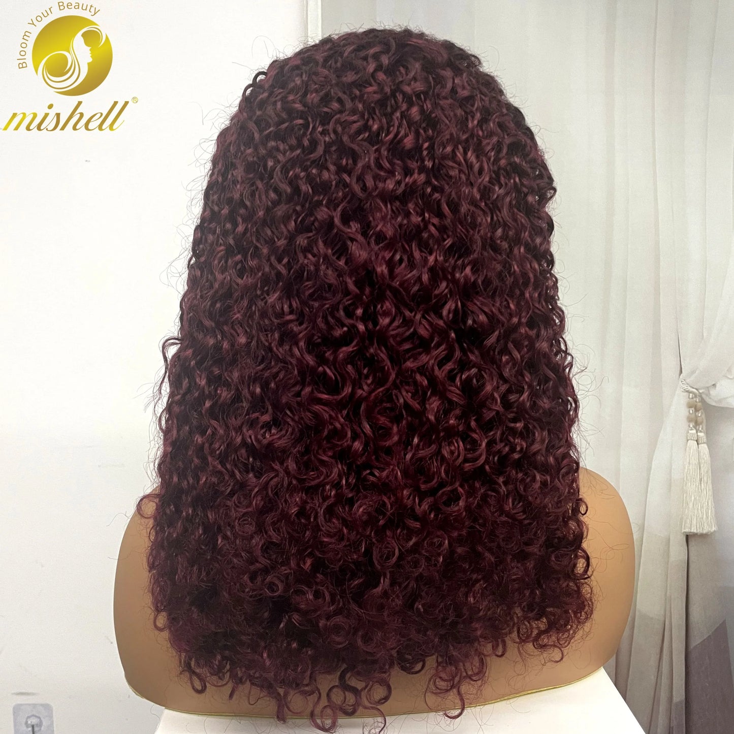 350% Density 13x4 Lace Frontal Pixie Curly Human Hair Wigs 12A Colored Water Wave Raw Burmese Bouncy Curly Hair Wigs for Women