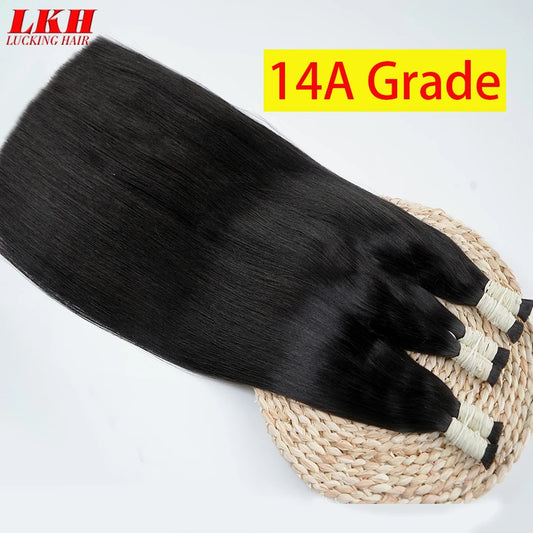 14A Grade 100% Real Natural Hair Extension Straight Human Hair Bundles No Weft Natural Black Bulks Blonde Brazilian Hair