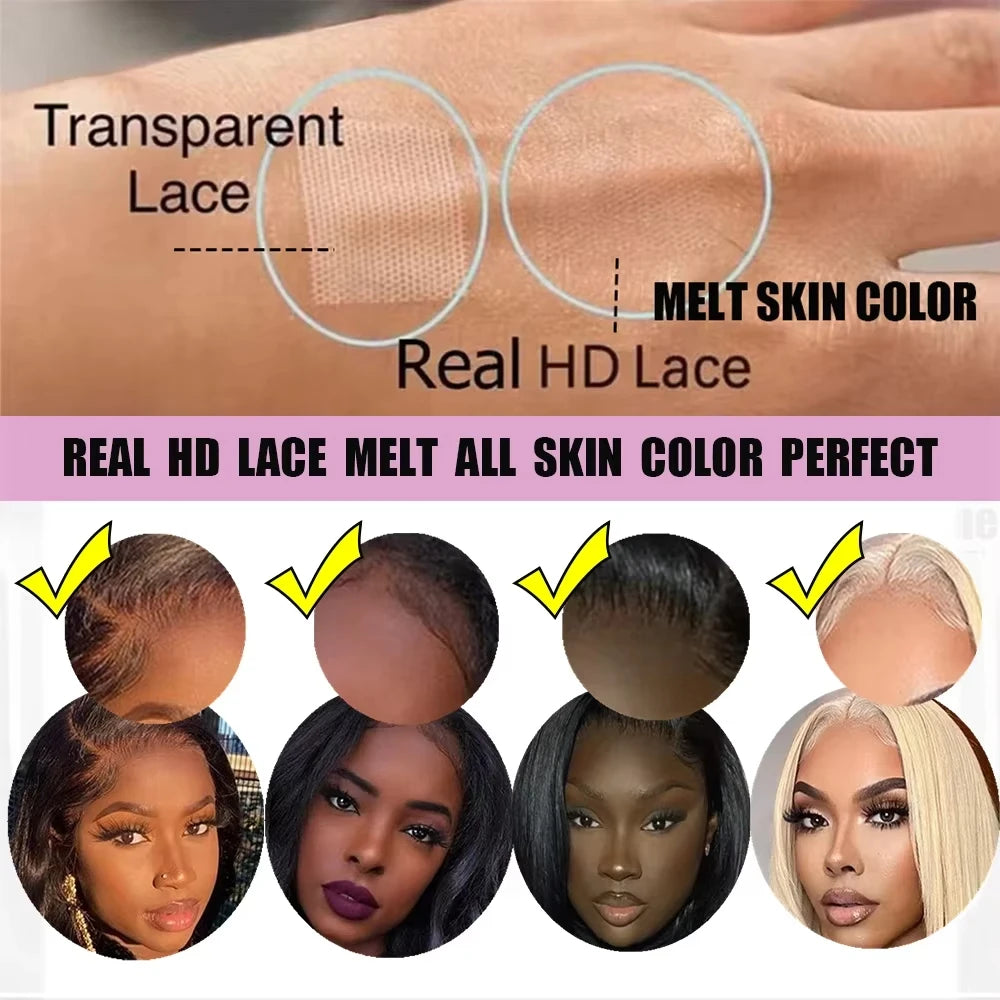 300% Density 16A Double Drawn Raw Vietnamese Human Hair Wig 2x6 HD Lace Closure Wig Bone Straight Human Hair Wig for Black Women