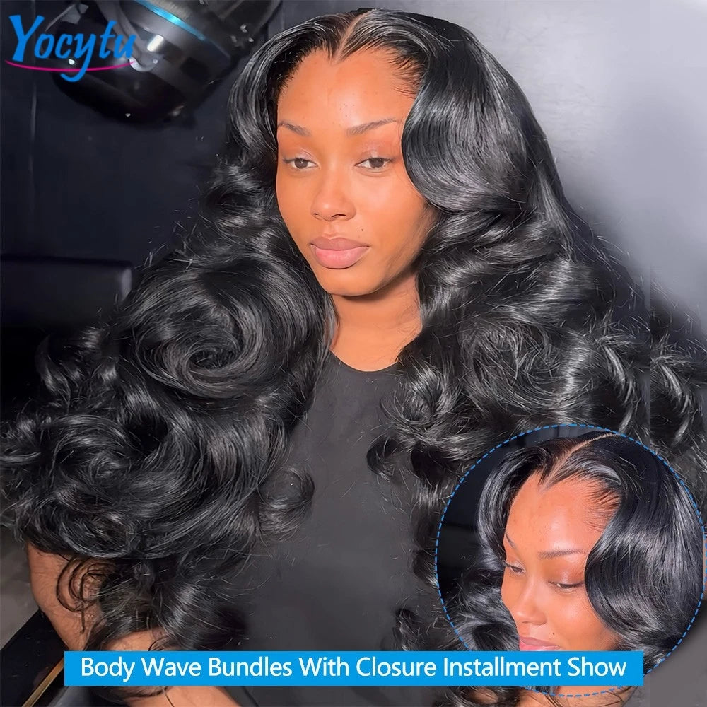 2x6 HD Lace Closure Human Hair Bundles With 4X4 5x5 Closure 20 22 24 Inch Body Wave Bundles Human Hair 3 Days Delivery France