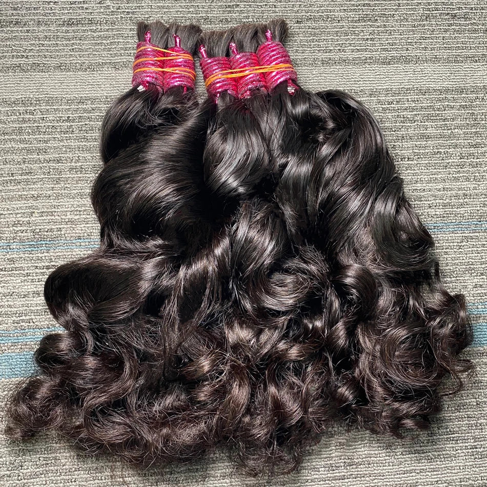 100% Human Hair Bulk Cabelo Humano No Weft Unprocessed Human Hair Boho Braids Braiding Loose Body Wave Curly Bundles Human Hair