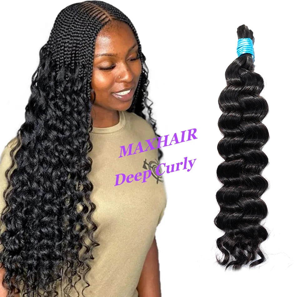 100% Virgin Human Hair Bulk Extension Loose Body Wave Bulk Weaving For Braiding Unprocessed No Weft Straight Deep Wave Hair Bulk