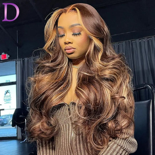 Body Wave Colored Ombre Blonde 13X4 Lace Front Human Hair Wigs 13X6 Hd Lace Frontal Wig Highlight Wigs Human Hair For Women