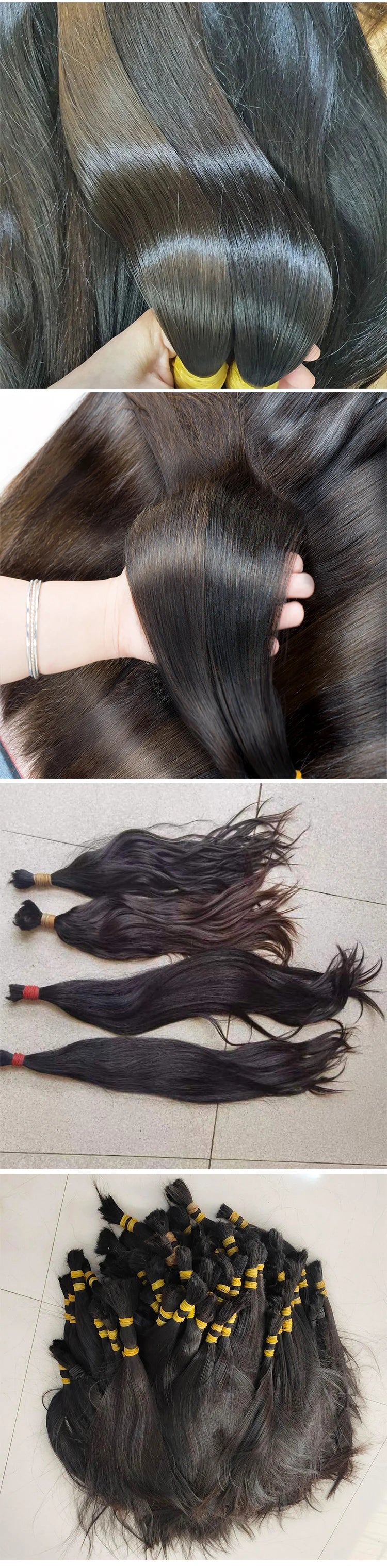 100% Real Human Hair Bulk Vietnamese Raw Hair One Donor Hair weaving No Weft Unprocessed Natural Straight Hair Extention
