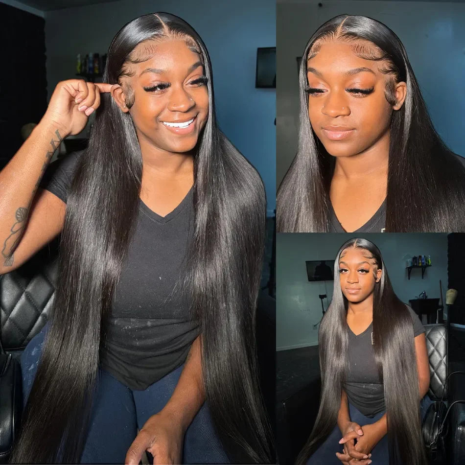30 32inch Straight Lace Front Human Hair Wig 13x4 13X6 Transparent Lace Frontal Wig Brazilian 5x5 Closure Cheaper Wigs For Women