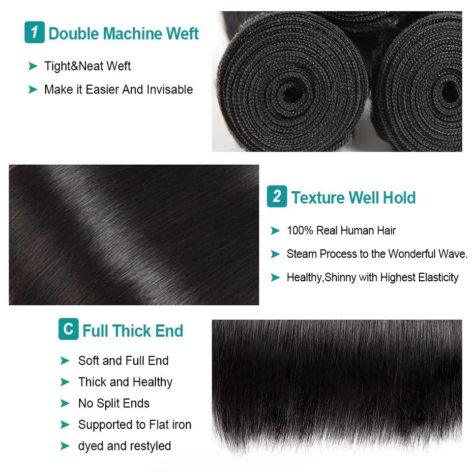 Tissage Cheveux Humain Lot En 12-32 inch Tissage Livraison 3 à 5 Jours Brazilian Weave Natural Color Human Hair Extensions