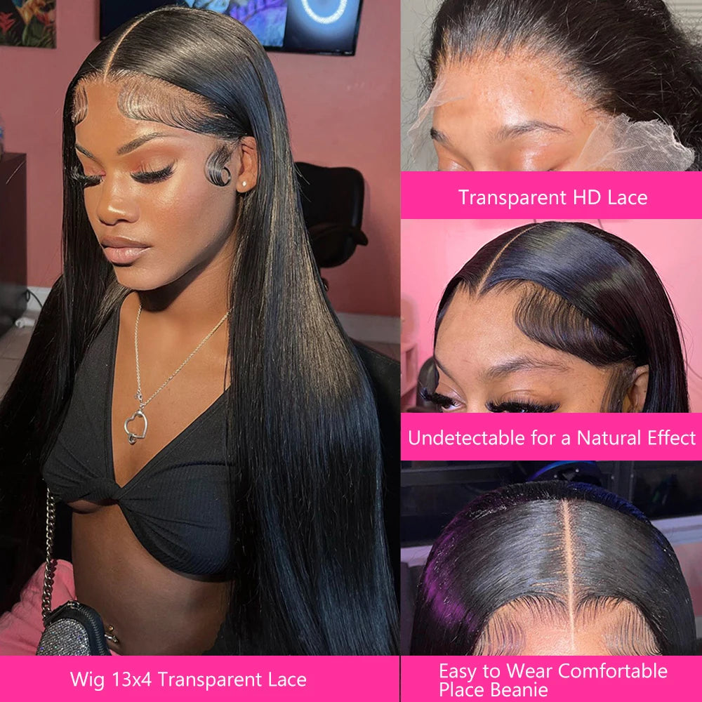 30 32inch Straight Lace Front Human Hair Wig 13x4 13X6 Transparent Lace Frontal Wig Brazilian 5x5 Closure Cheaper Wigs For Women
