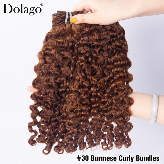 Burmese Curly Hair Bundles Human Hair Colored Hair Bundles Chocolate Brown Bundles Human Hair Deep Curly Bundles Hair Extensions