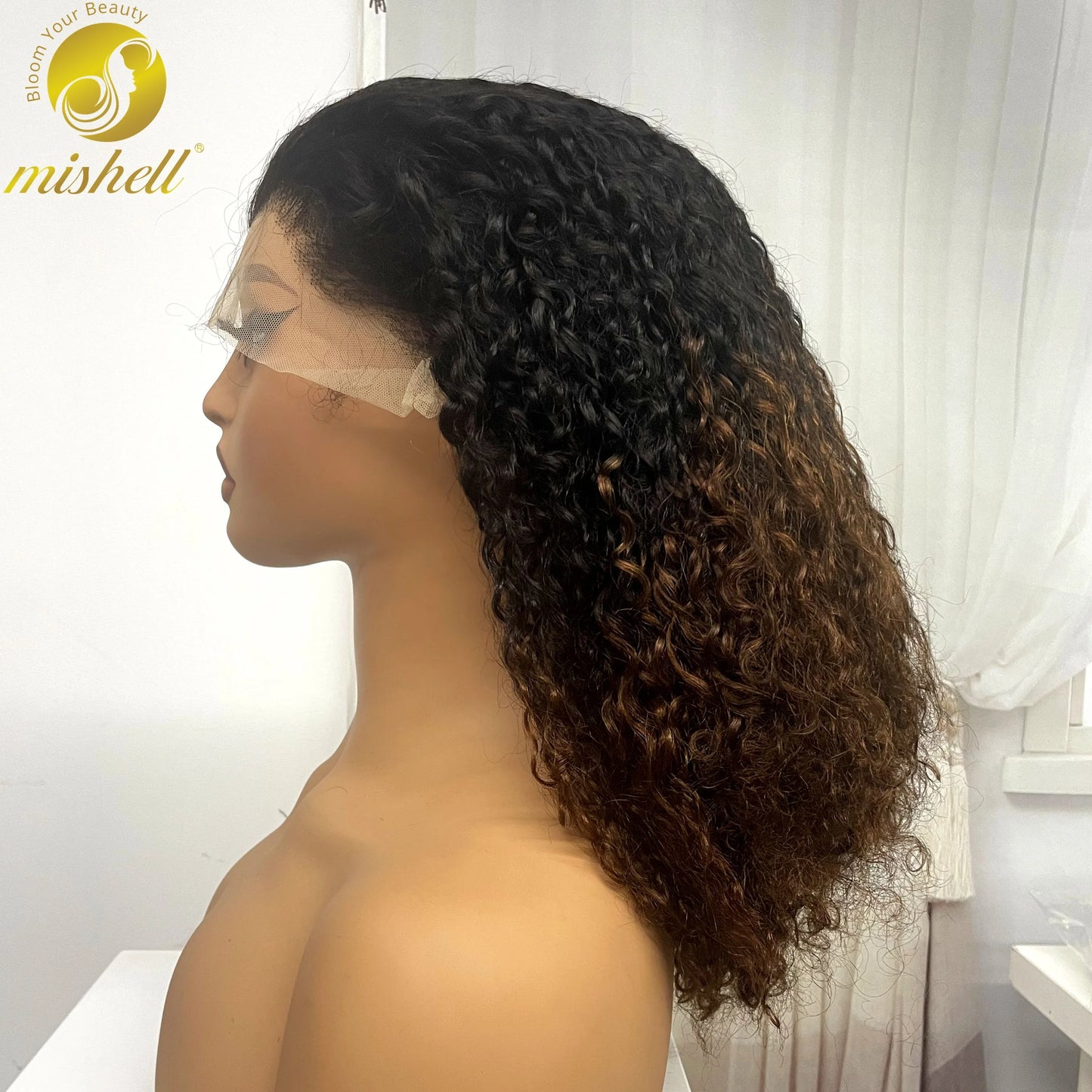 350% Density 13x4 Lace Frontal Pixie Curly Human Hair Wigs 12A Colored Water Wave Raw Burmese Bouncy Curly Hair Wigs for Women