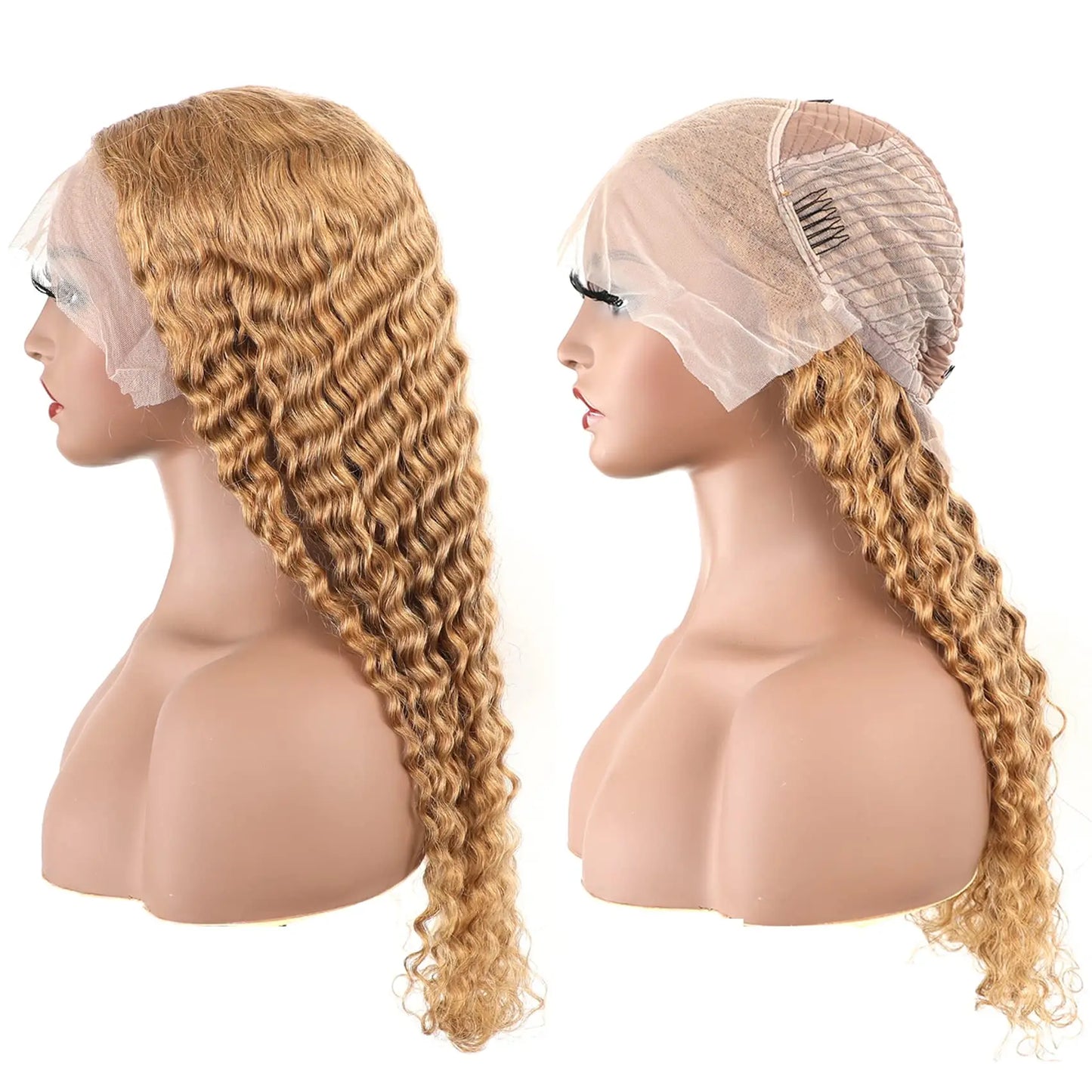 Blonde Human Hair Wig 250 Density 36 Inch Lace Front Human Hair Wig 13X6 Deep Wave Frontal Wig Brazilian Human Hair Colored Wigs