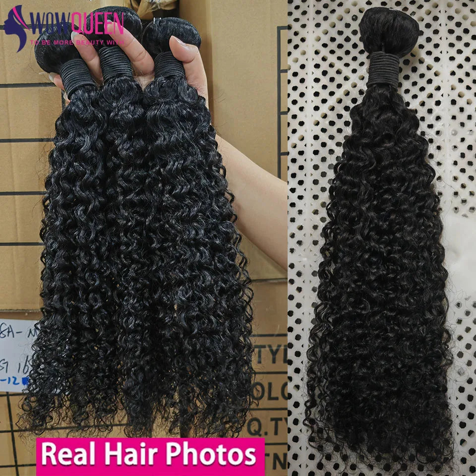 Curly Bundles Human Hair Brazilian Hair Weave Bundles 30 32 Inch 12A Raw Hair Kinky Curly 100% Human Hair Extensions For Women