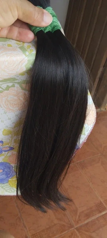 Wholesale Human Hair Bulk For Braiding Natural Color Straight Indian Hair No Weft Braiding Bulk Hair Extensions For Women 50g