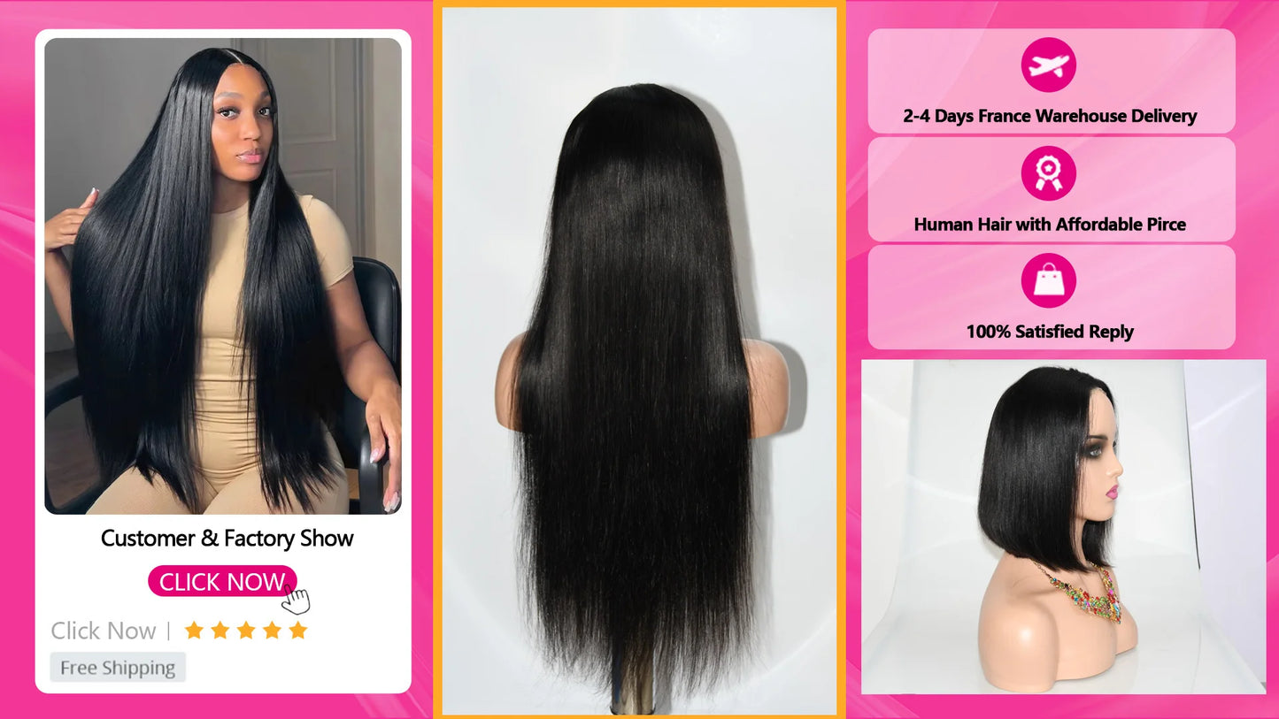 Straight Human Hair Bundles with 2x6 Middle Part Lace Closure 12A Brazilian Raw Hair Weaving Extensions Bundles And Closures