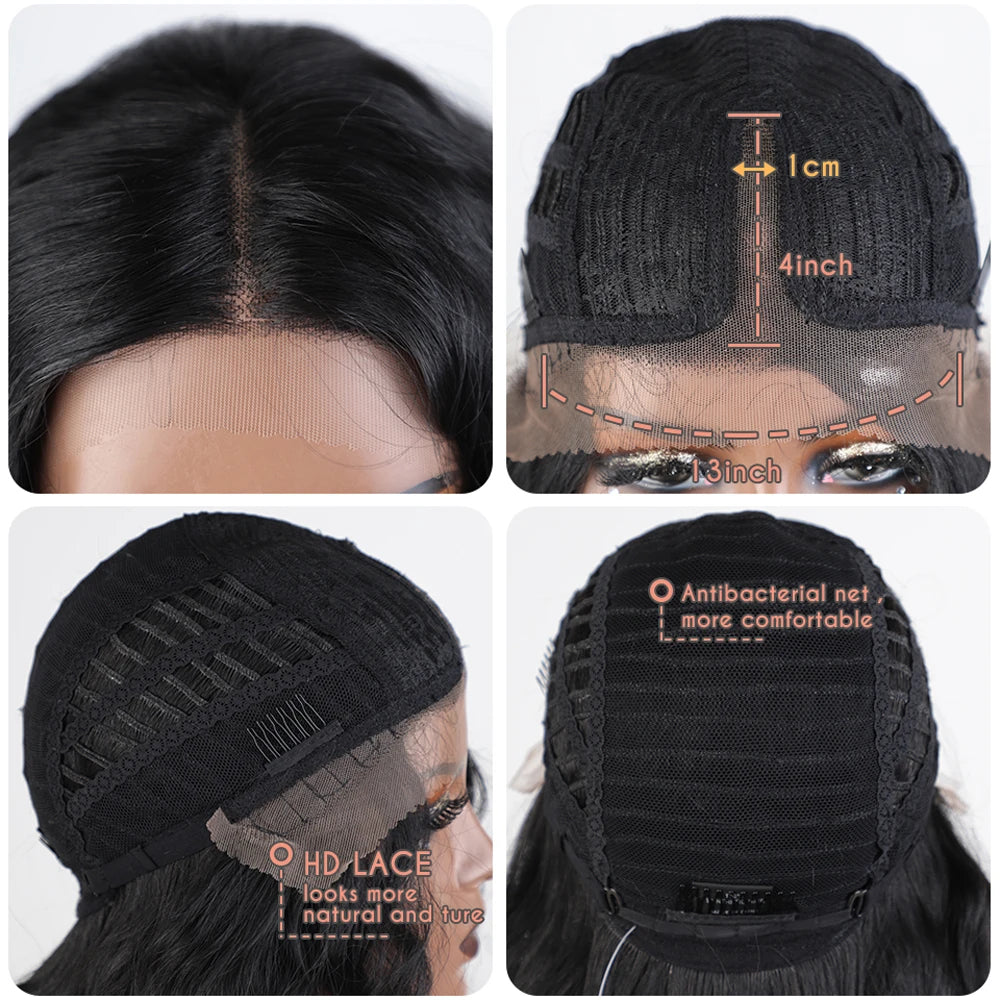 Synthetic Lace Wig Long Deep Wavy Ombre Blonde Brown Lace Wigs For Black Women Heat Resistant Cosplay Wigs