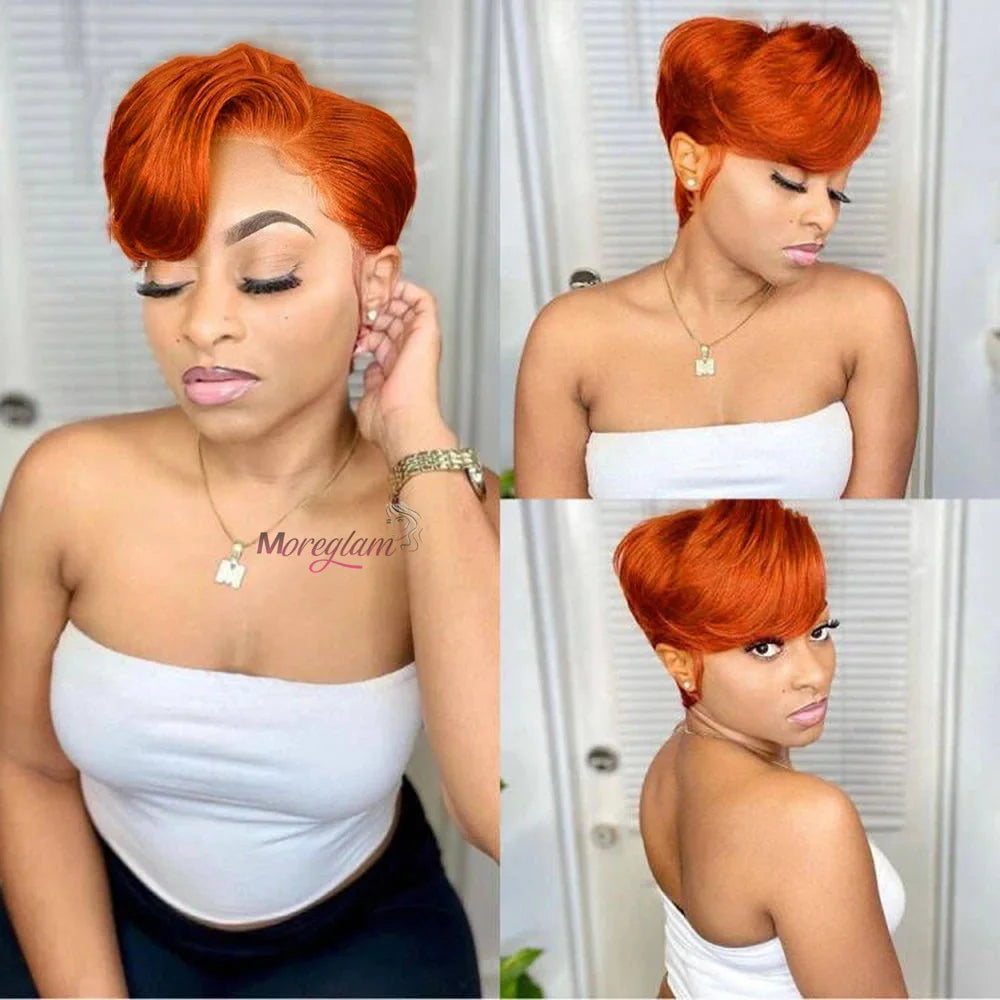 Pixie Cut 13x4 Transparent Lace Front Wigs For Women Short Bob Wig Brazilian Pre Plucked Lace Frontal Human Hair Wig 200 Density