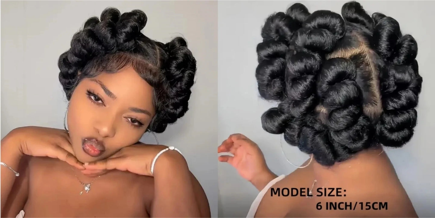 Synthetic Full Lace Handmade Bantu Braided Wigs Short Cute Natural Braided Lace Wigs For Black Women Knotless Braids Wigs