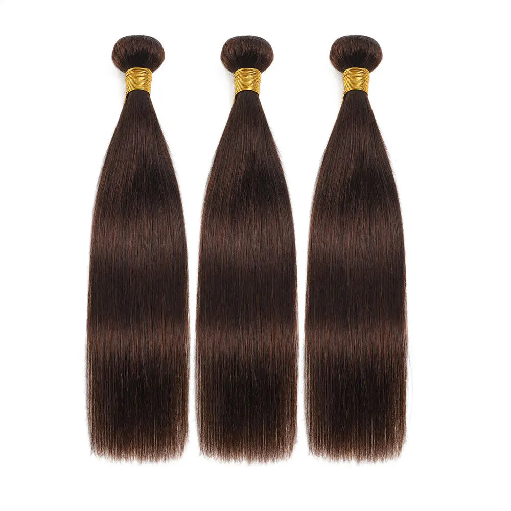 #2 Hair Bundles 1/3/4 Pcs Darkest Brown Colored Peruvian Human Hair Weaving Extensions 32 34 Inch Brazilian Hair Bundles Cheap