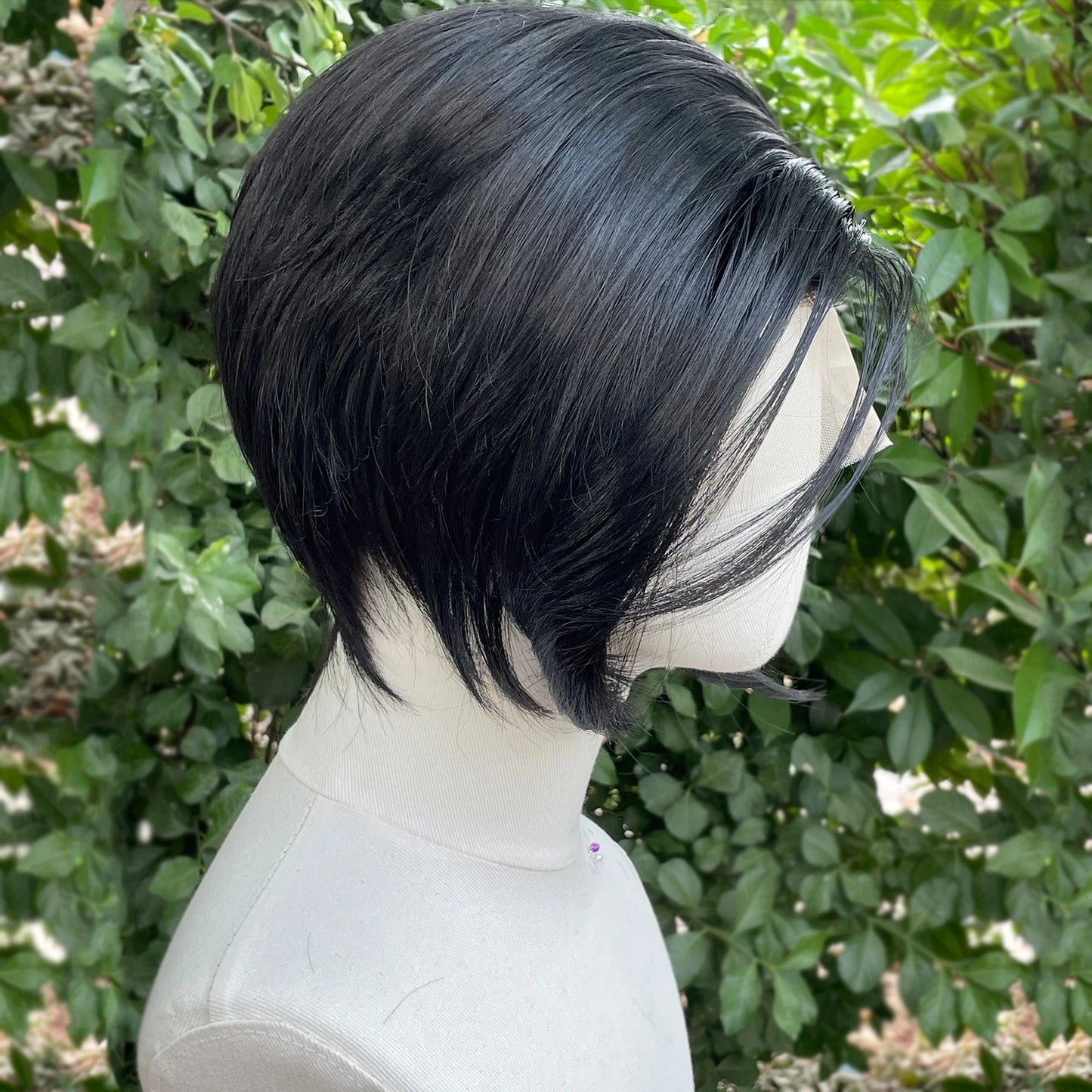 #1 Jet Black Short Bob Cut Synthetic Lace Front Wig for Women Cosplay Wig for Men Natural Hairline Glueless 13x4 Lace Front Wigs