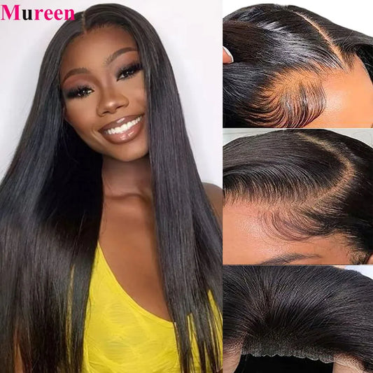 250% Density Wear and Go Glueless Wigs Human Hair Pre Plucked Straight Lace Front Wigs for Women 4x4 Pre Cut Lace Closure Wig