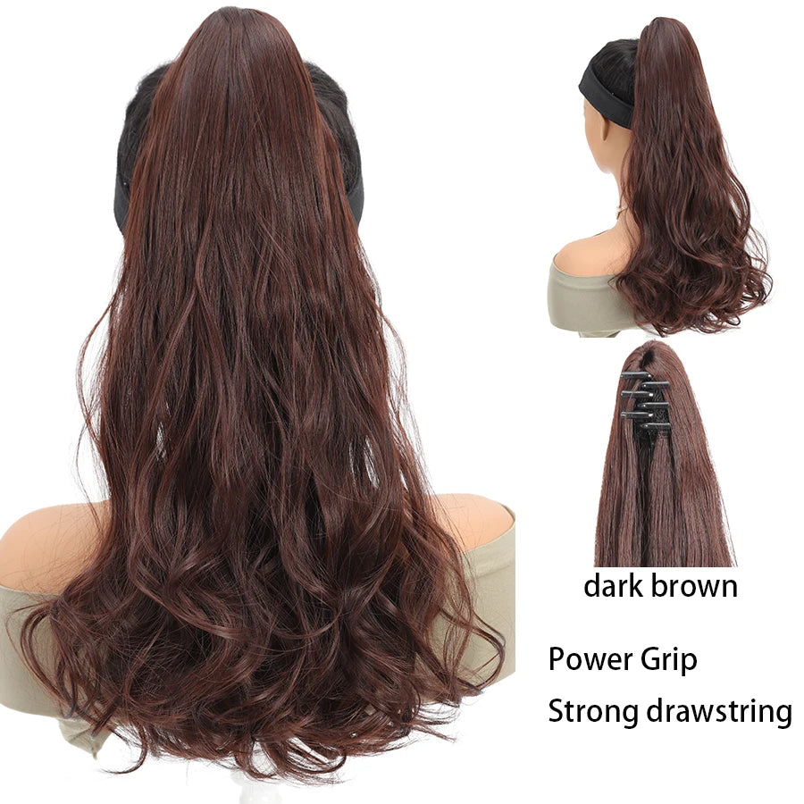 Synthetic Claw Clip In Short Ponytail Curly Pony Tail Clip-on hair False Wig House Pony Extension Hairpiece For Women