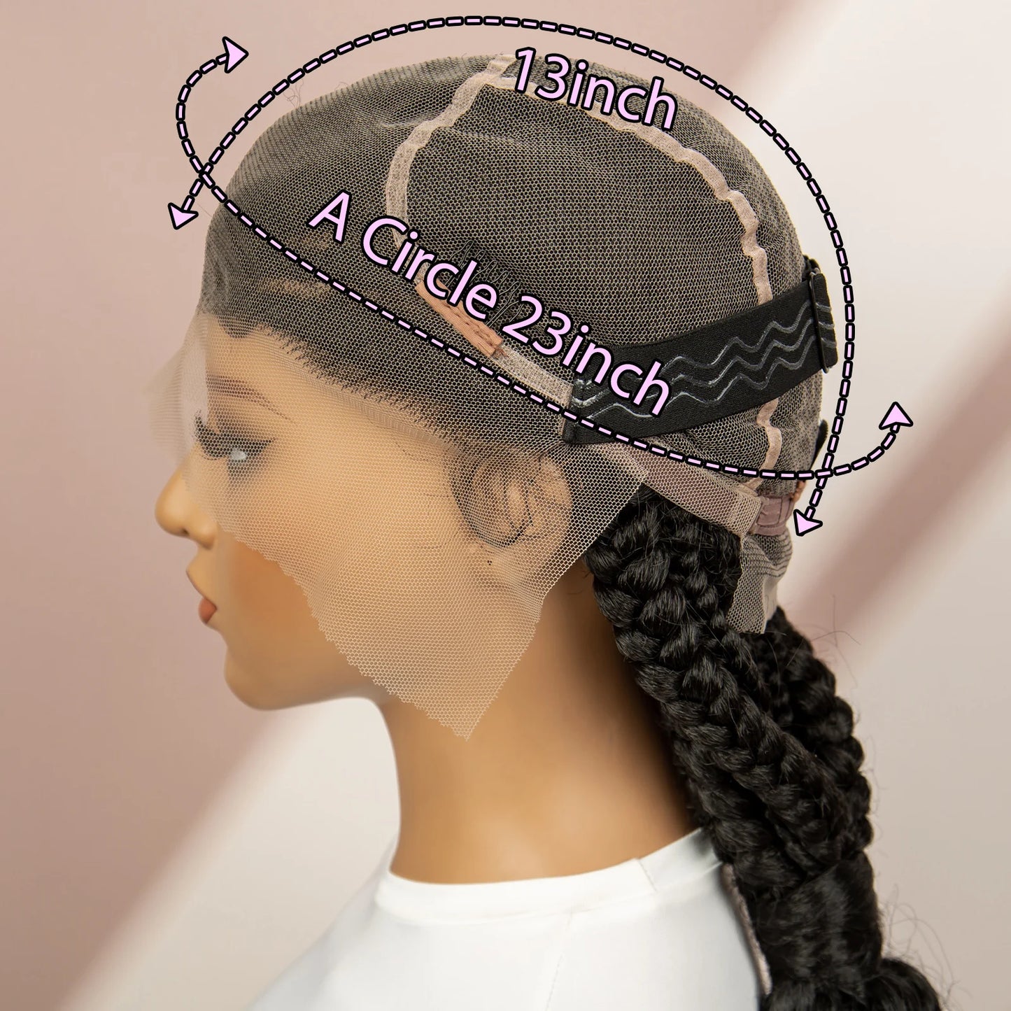 African Black Women Braided Wigs Double Lace Cornrow Braided Wig with Baby Hair Full Lace Frontal 30 Inch Natural Braiding Hair