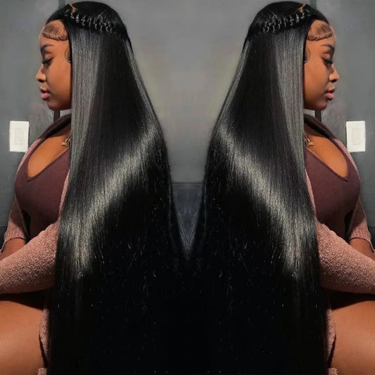 5×5 Lace Long Straight Frontal Lace Human Hair Wig 32 34 36 inch No Tangle No Shedding Brazilian Human Hair Wigs For Black Women