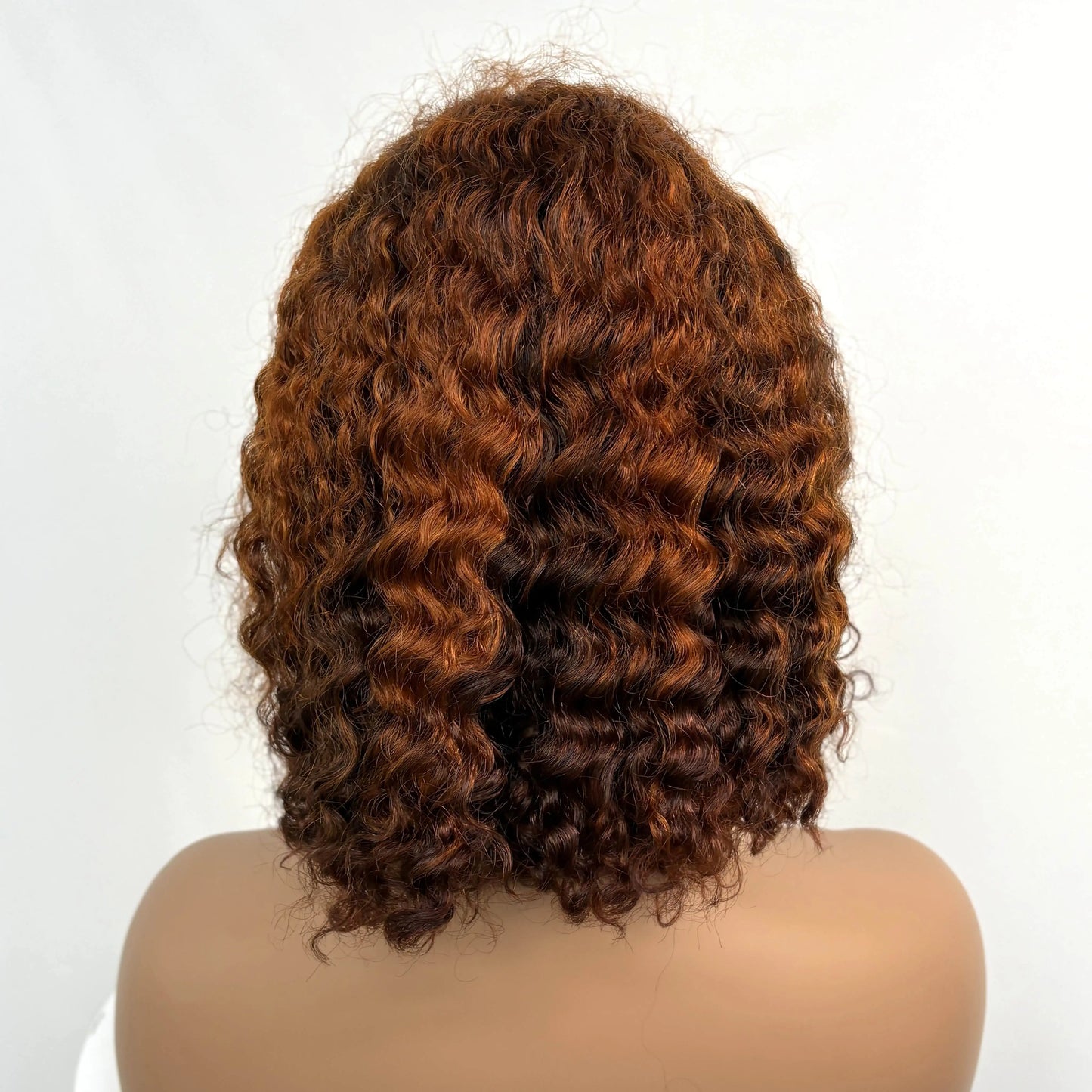 250% Density 4/30/4 Higjlight Ombre Short Water Wave Bob Wig Human Hair Wigs 13x4  Lace Frontal Deep Wave Curly Wig for Women