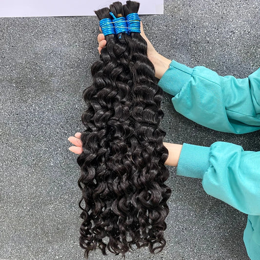 100% Virgin Human Hair Bulk Extension Loose Body Wave Bulk Weaving For Braiding Unprocessed No Weft Straight Deep Wave Hair Bulk